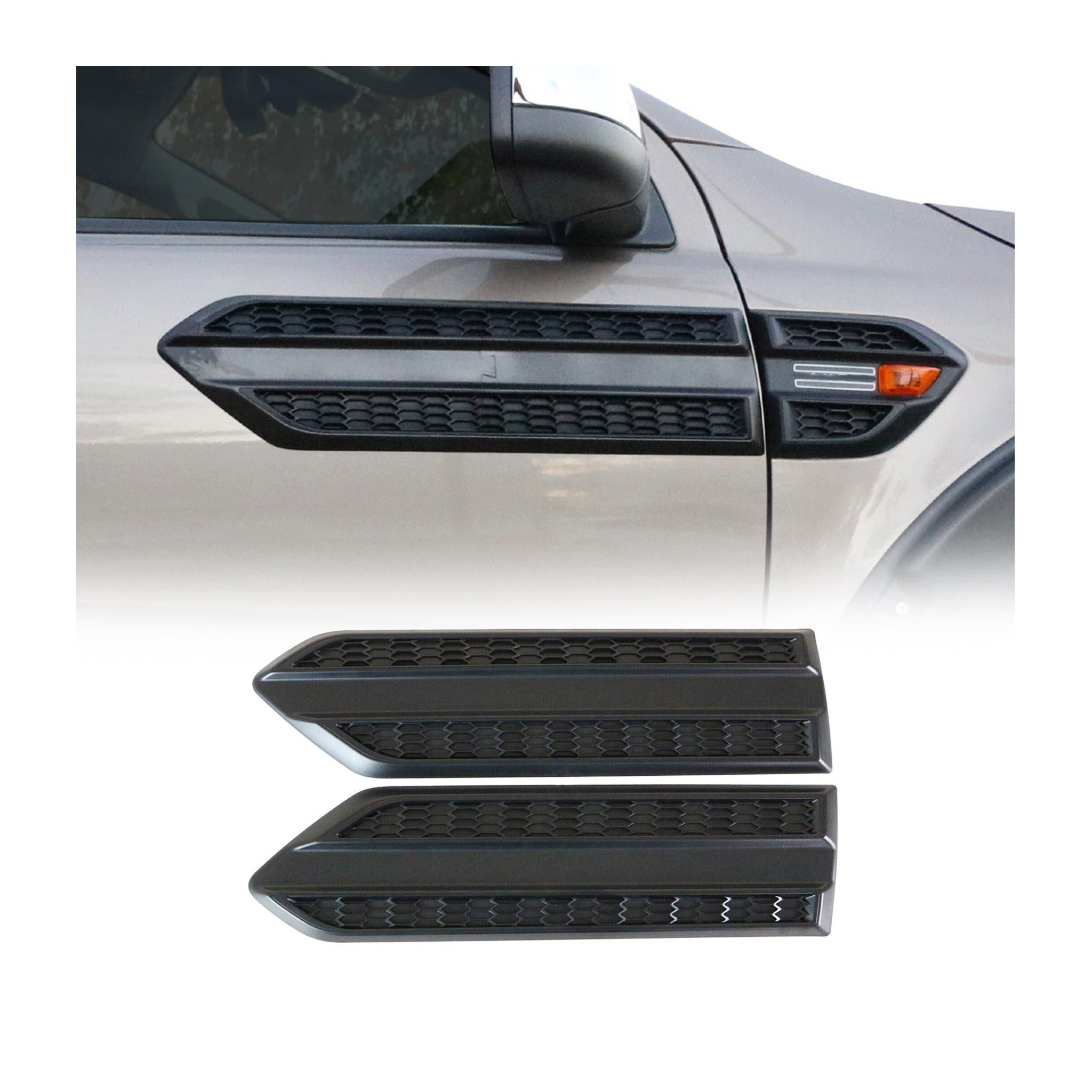 OMAC Zierleisten-Aufkleber Seitentürleiste für Ford Ranger T6 XLT FL 2015-2022 ABS Schwarz, (2tlg), Langlebig,Einfache Reinigung,Einfache Installation,Rostbeständig
