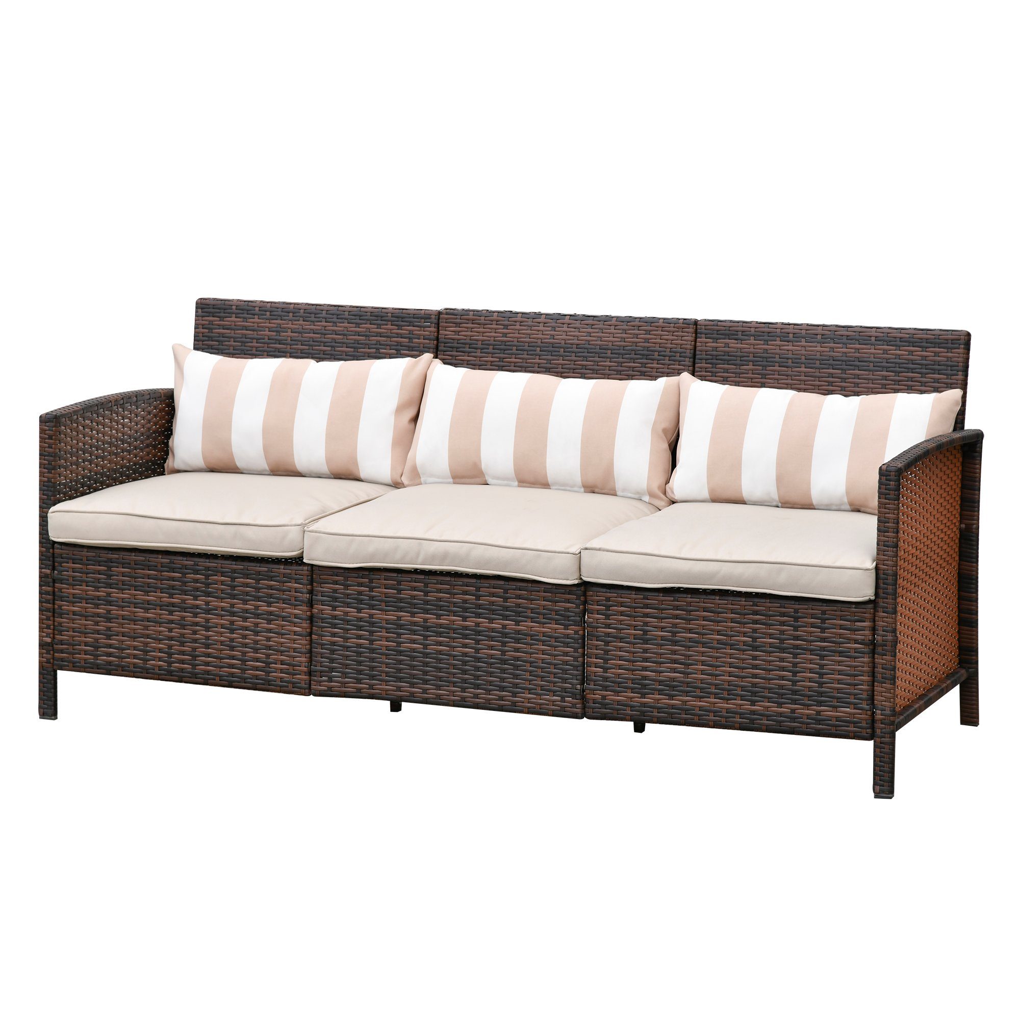 Outsunny Gartenbank »Rattan Loungesofa als 3Sitzer« Rattan.info