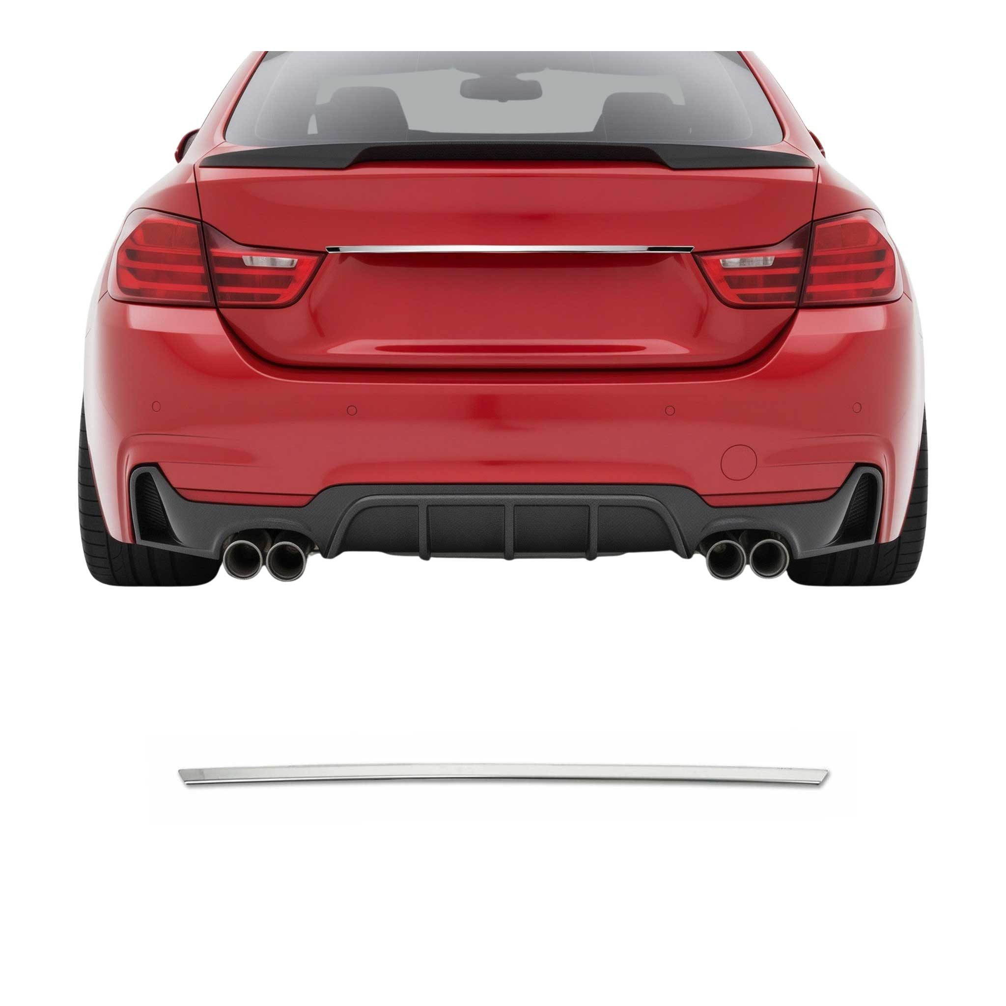 OMAC Zierleisten-Aufkleber Kofferraumöffner Griff für BMW 4er F32 2013-2020 Edelstahl Chrom, (1tlg), Langlebig,Einfache Reinigung,Einfache Installation,Rostbeständig