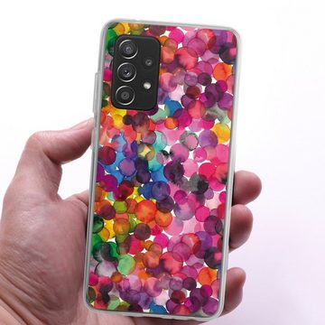 DeinDesign Handyhülle bunt Punkte Wasserfarbe Overlapped Watercolor Dots, Samsung Galaxy A52s 5G Silikon Hülle Bumper Case Handy Schutzhülle