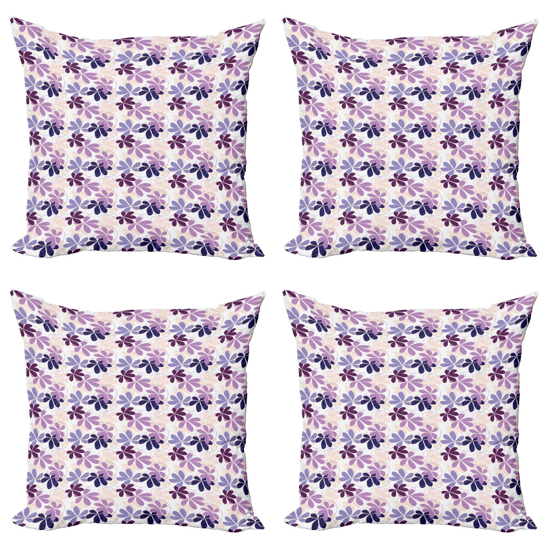 Digitaldruck, Frühlingsblumenblätter (4 Abakuhaus Stück), Modern Doppelseitiger Accent Blühende Kissenbezüge Blumen