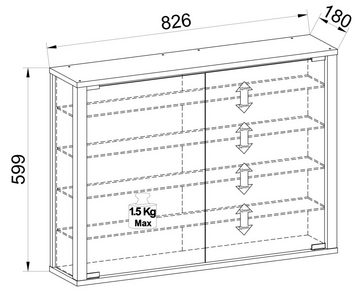 VCM Hängevitrine Wandvitrine Hängevitrine Glasvitrine Vitrosa L (1-St)