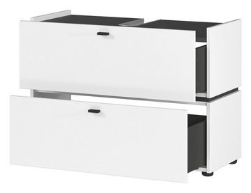 Waschtisch Waschbeckenunterschrank, Weiß, B 80 x T 34 cm