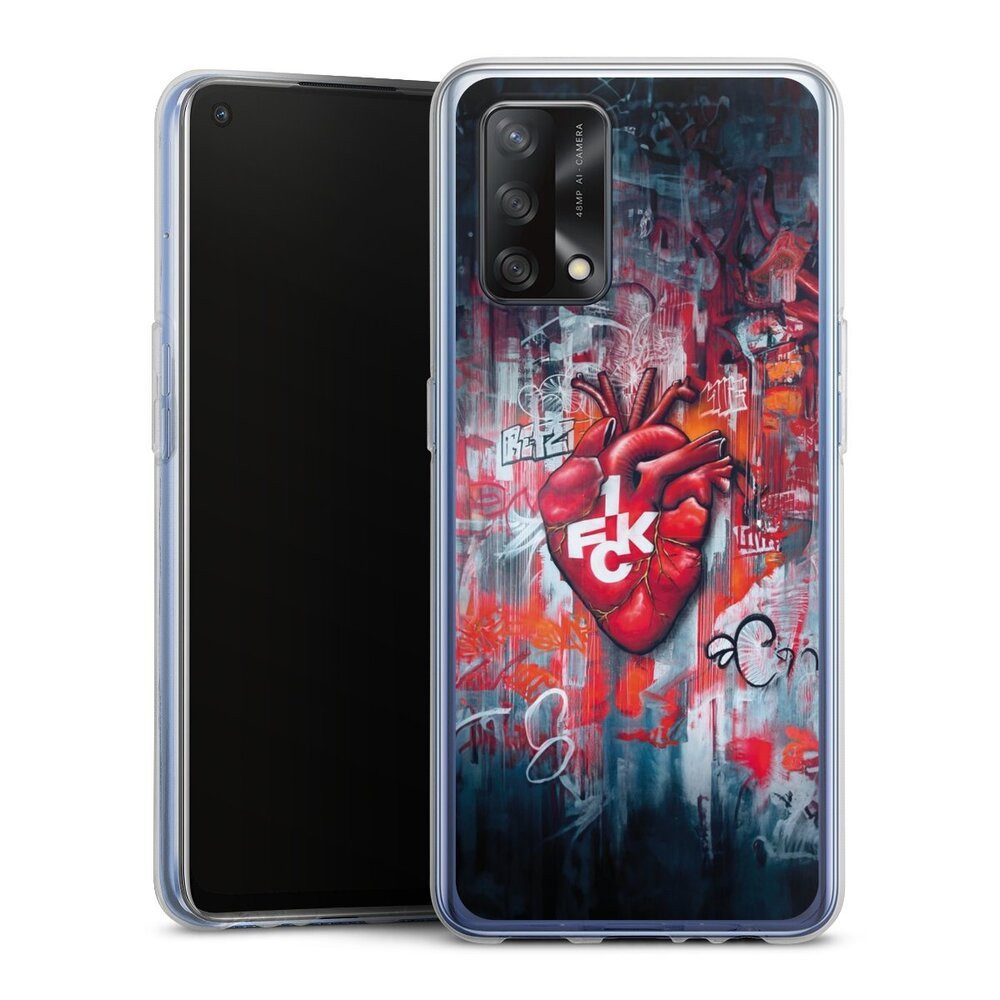 DeinDesign Handyhülle 1. FCK Herz 1. FC Kaiserslautern 1.FCK Herz, Oppo A74 Silikon Hülle Bumper Case Handy Schutzhülle Smartphone Cover