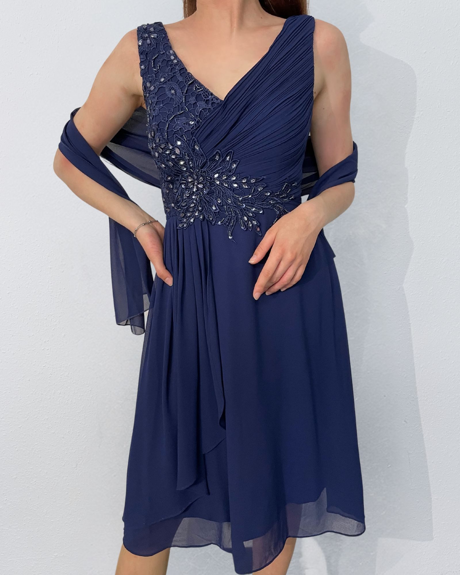 ITALY VIBES Midikleid ROMANA - Abendkleid - Kleid mit Strass - Stola