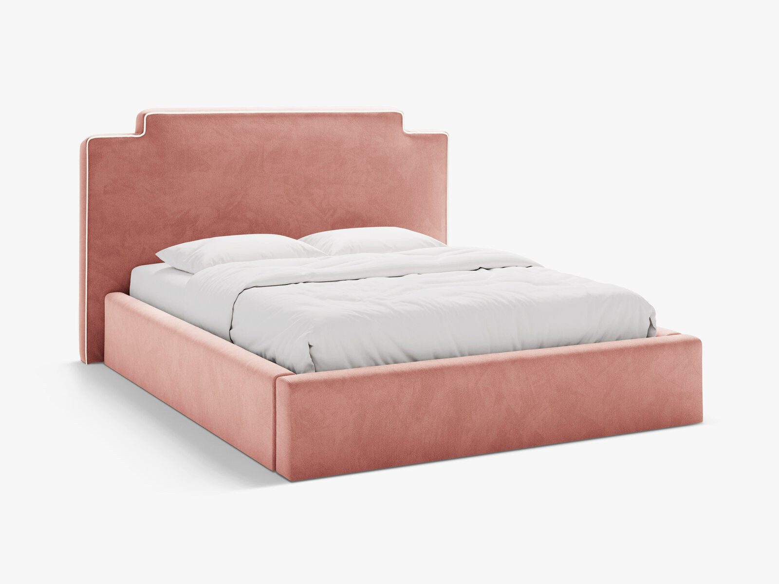 Micadoni Polsterbett Princess, Samtbett mit Bettkasten und Kopfteil