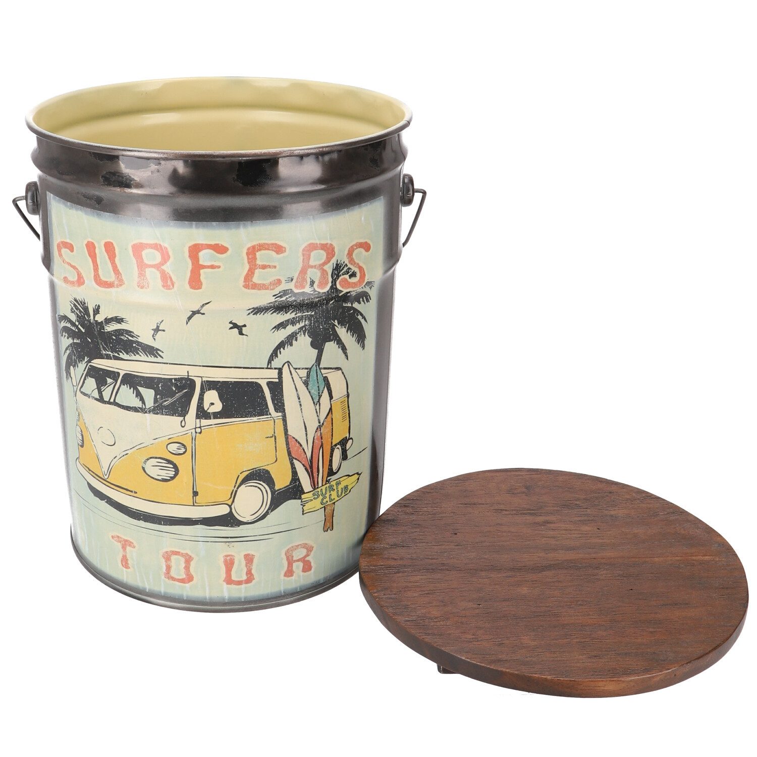 Guru-Shop Stuhl Hocker Eimer Sitzschemel mit Holzdeckel,..