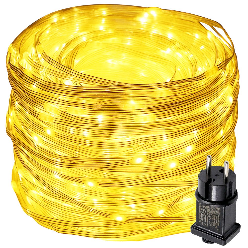 LMaxhome LED-Lichterkette 10-100M Lichterschlauch Weihnachten Party Beleuchtung Speicherfunktion, 100-800LEDs, 8 Modi, Wasserdichte Weihnachtsbeleuchtung Außen Garten
