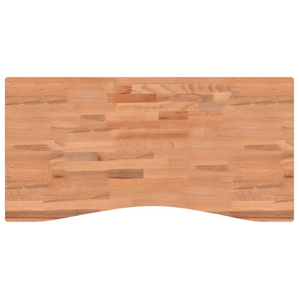 vidaXL Schreibtischplatte Schreibtischplatte 100x(45-50)x2,5 cm Massivholz Buche