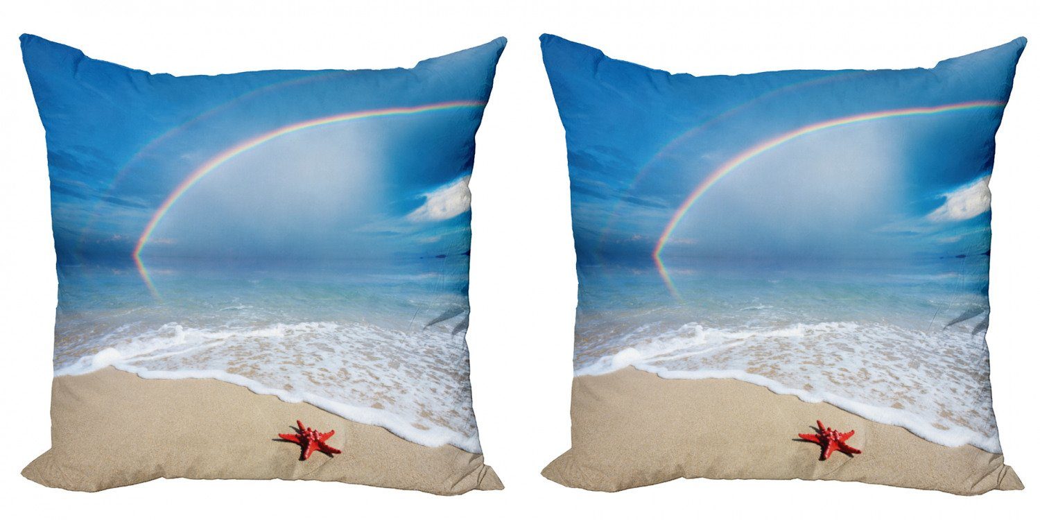 Stück), Accent Modern Digitaldruck, Seestern rainbow Kissenbezüge Abakuhaus Doppelseitiger Ocean (2