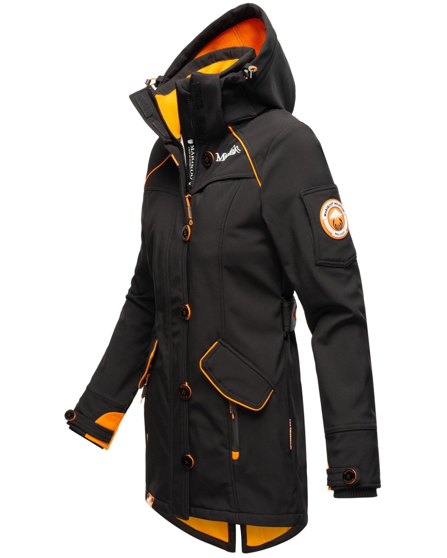 Marikoo Softshelljacke mit Kapuze – Outdoorjacke wind- und wasserabweisend Softshelljacke mit Fleecefutter und abnehmbarer Kapuze