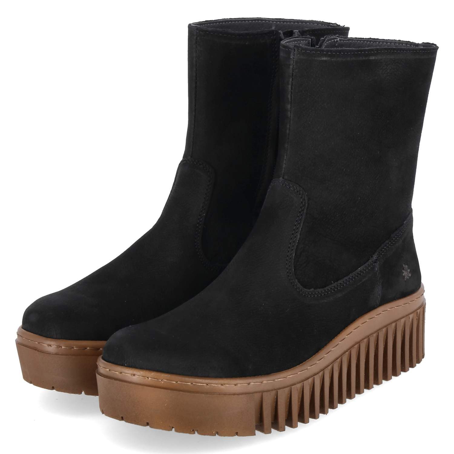 Art Art 1531 Nobuck Black-Caramel Damen Rauleder black Schlupfstiefel
