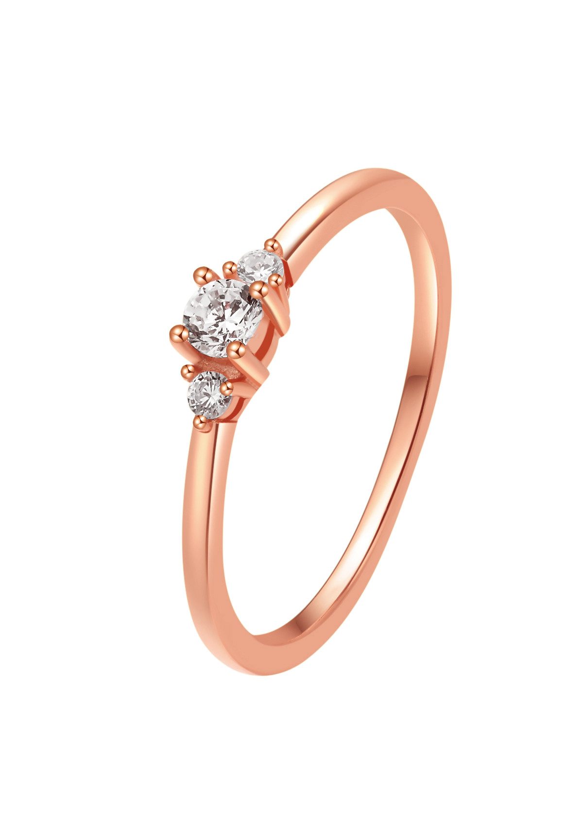 Hey Happiness Fingerring Drei Zirkon Trauring, günstig online kaufen
