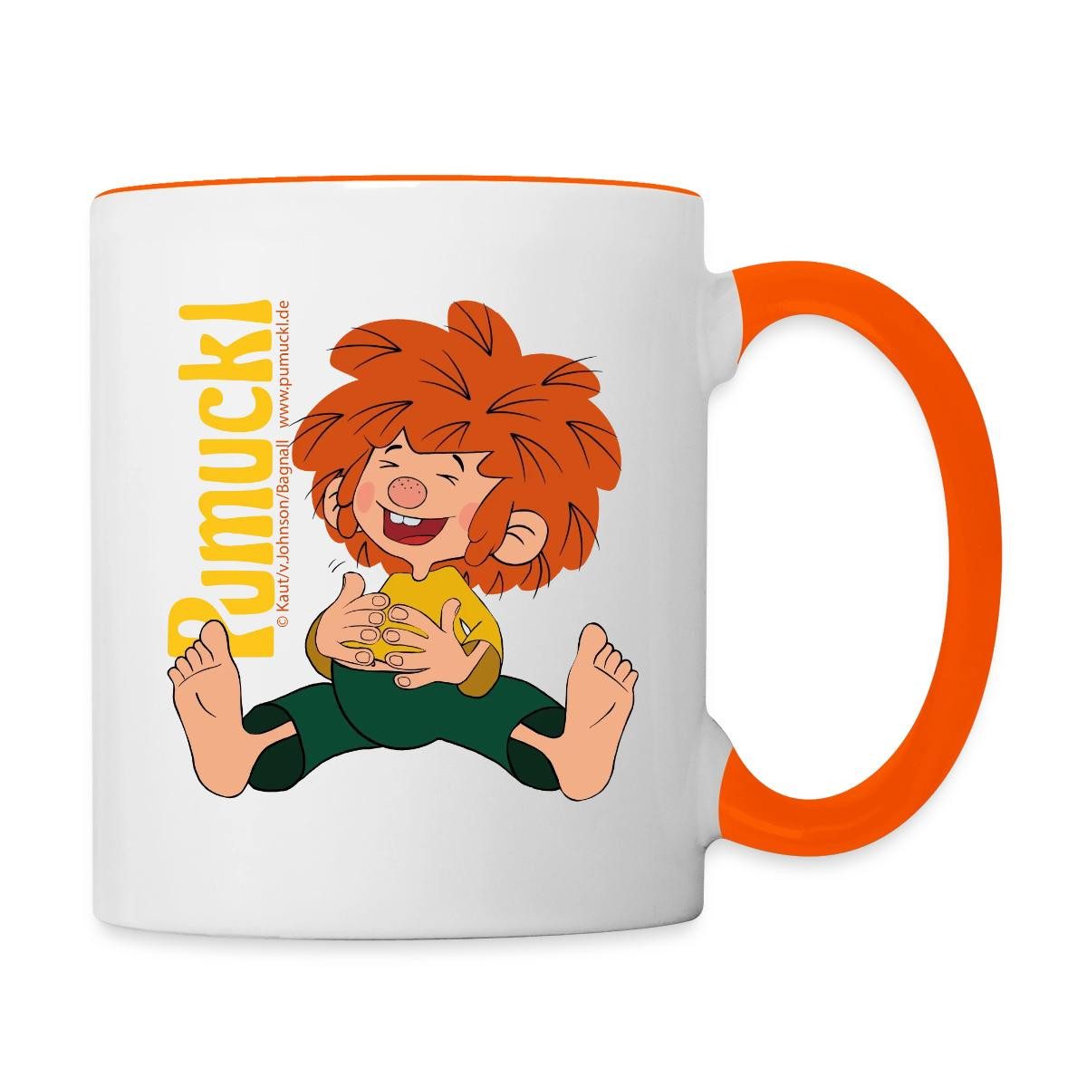 Spreadshirt Tasse Pumuckl Mit Fröhlichem Lachen Tasse Zweifarbig, Keramik