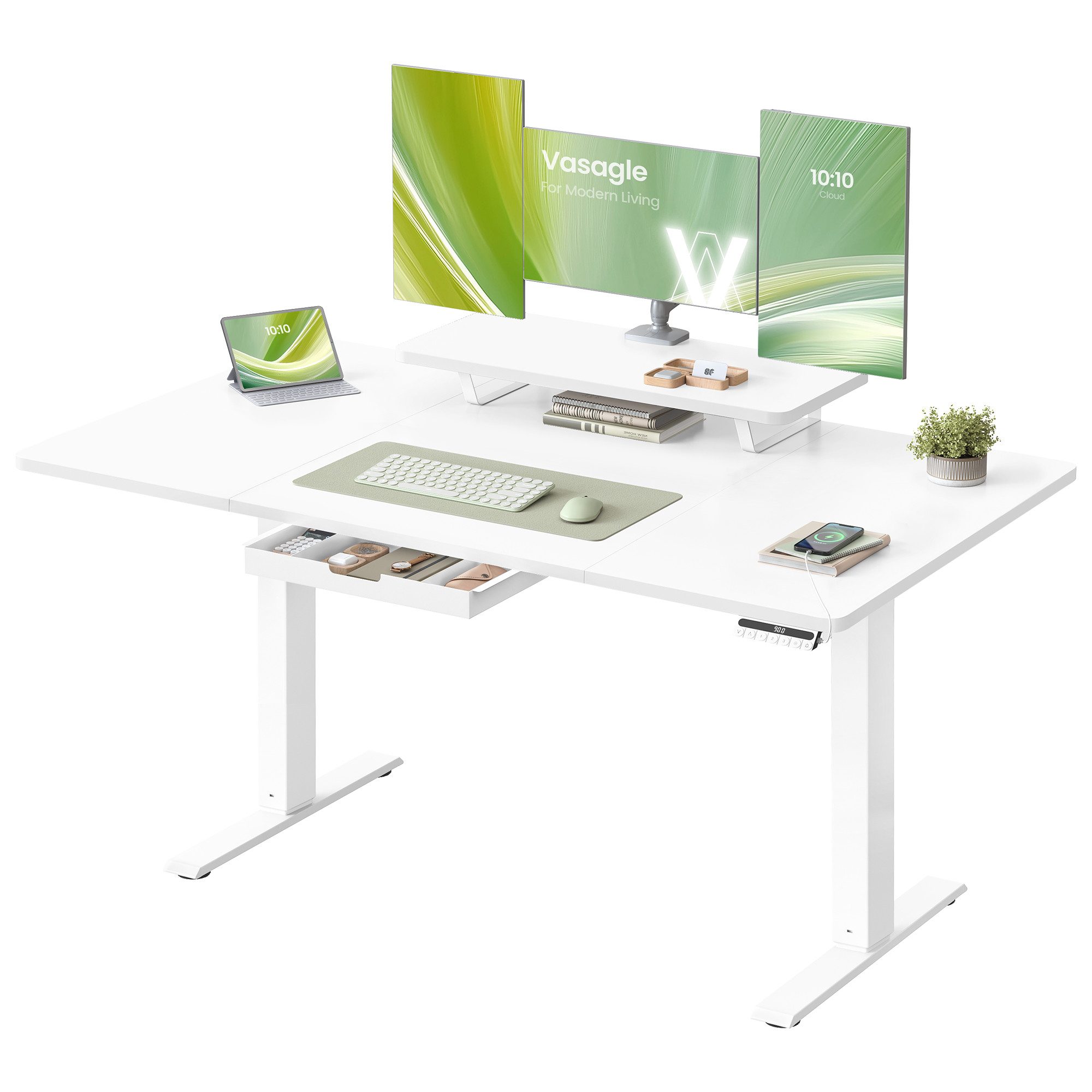 VASAGLE Schreibtisch Höhenverstellbarer, flexibel montierbarer Monitorständ günstig online kaufen