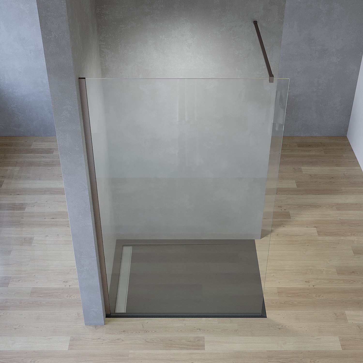 AQUABATOS Walk-in-Dusche Duschabtrennung Duschwände Duschtrennwand Gold günstig online kaufen