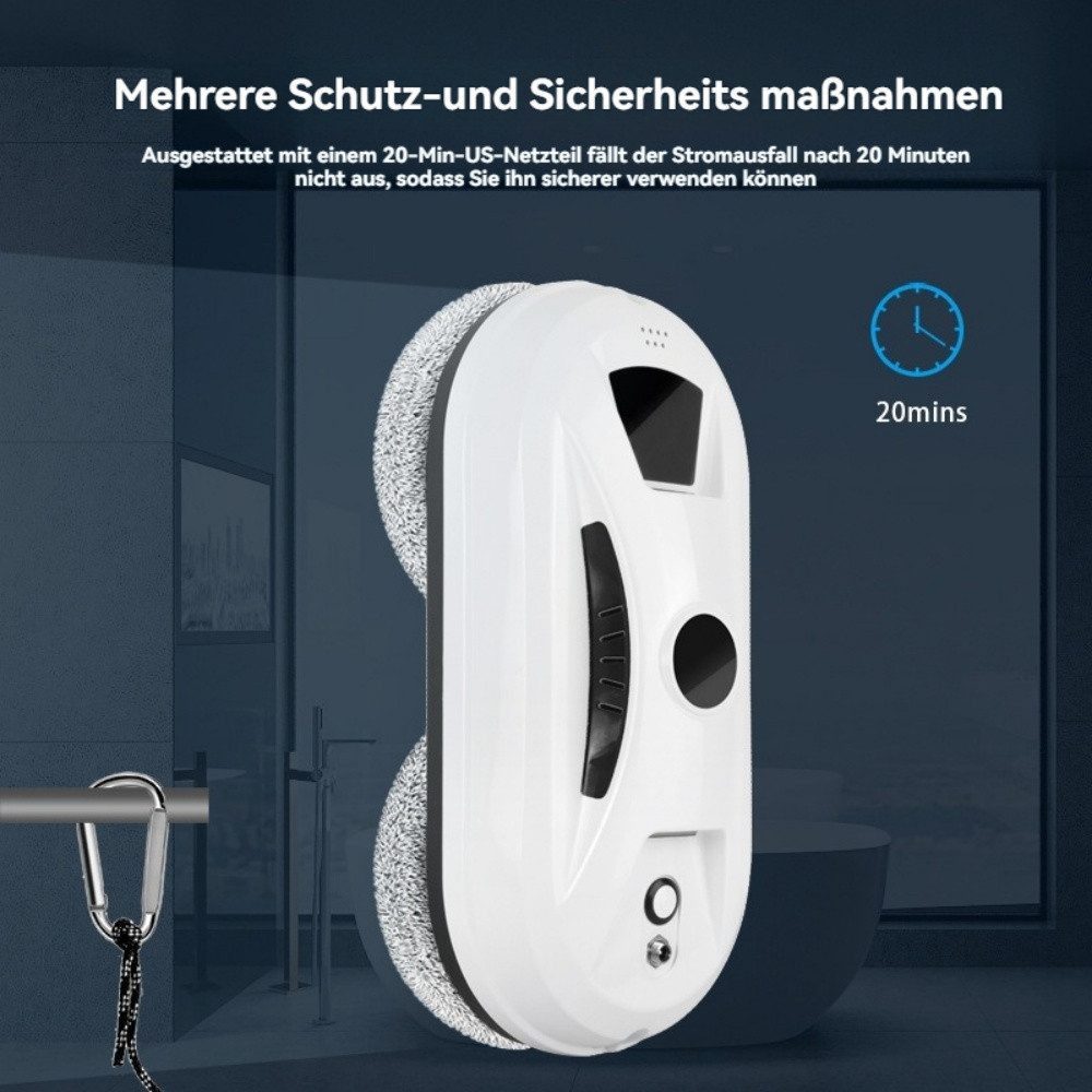 Ophy Fenstersauger Fensterreinigungsroboter (Fenstersauger) mit Fernbedienung, 65 dB leiser Betrieb–für glatte Glasflächen, ideal für Zuhause&Büro