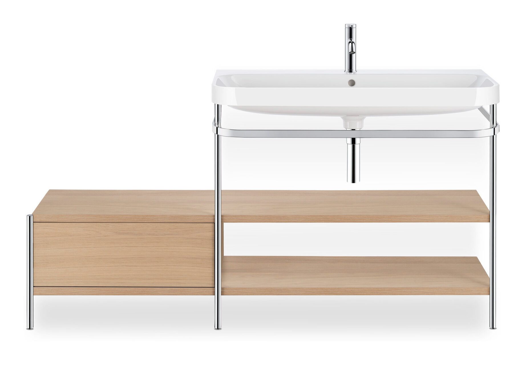 Duravit Waschtischarmatur C.1 Serie Ausladung 113 mm mit Zugstangen-Ablaufgarnitur