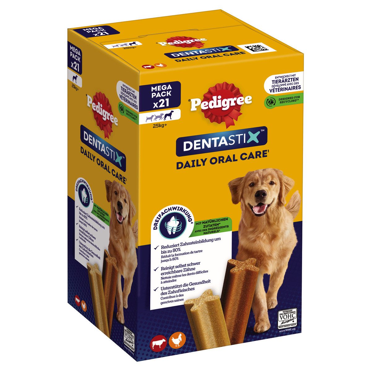 Pedigree DENTASTIX Daily Care Multipack für große Hunde 4 x 21 Stück, Snack für: Hund