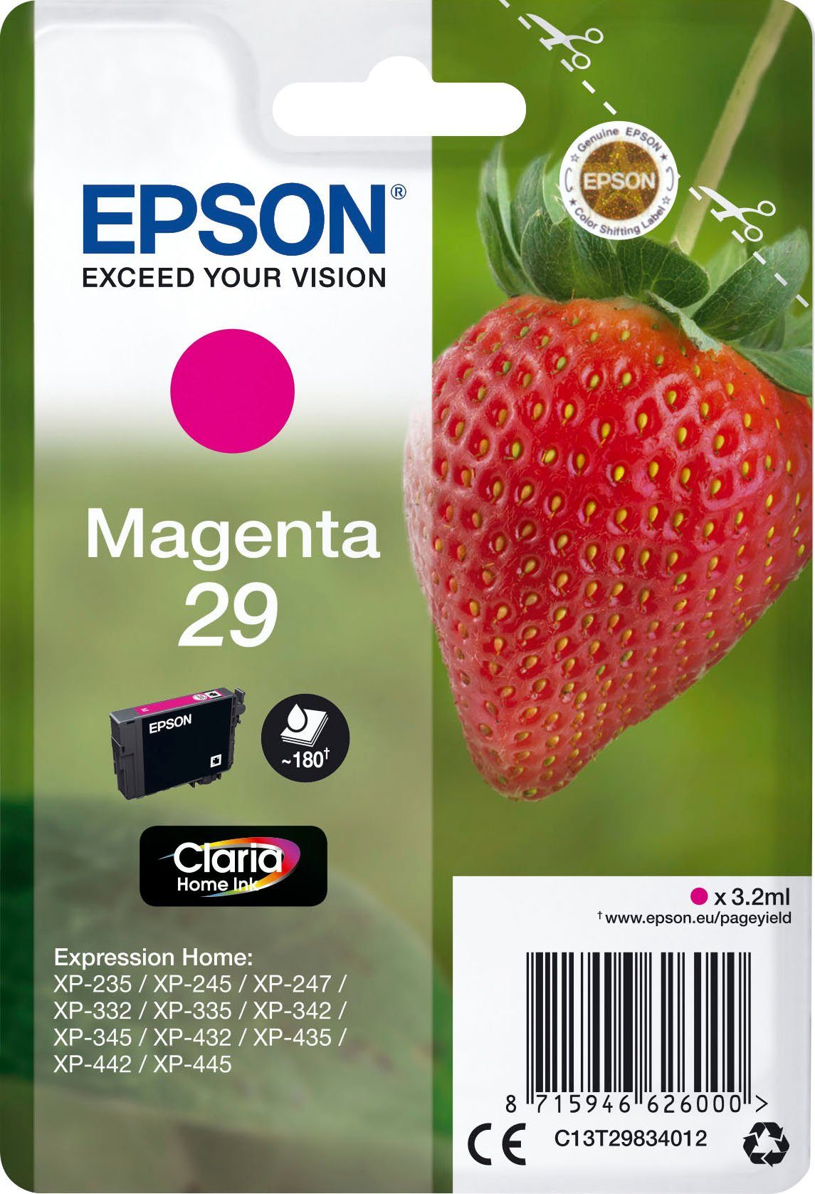Epson 29 Tintenpatrone (original Druckerpatrone 29 magenta)
