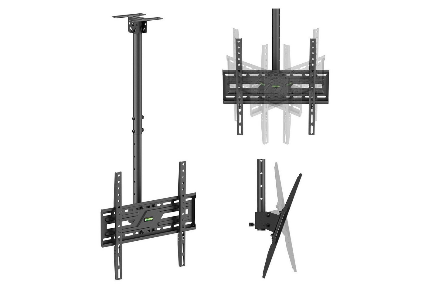 Maclean TV-Deckenhalterung MC-175 für Fernseher von 37 bis 75 Zoll max. 50 kg, (bis 75 Zoll, Höhenverstellung des Fernsehers: 527–777 mm)