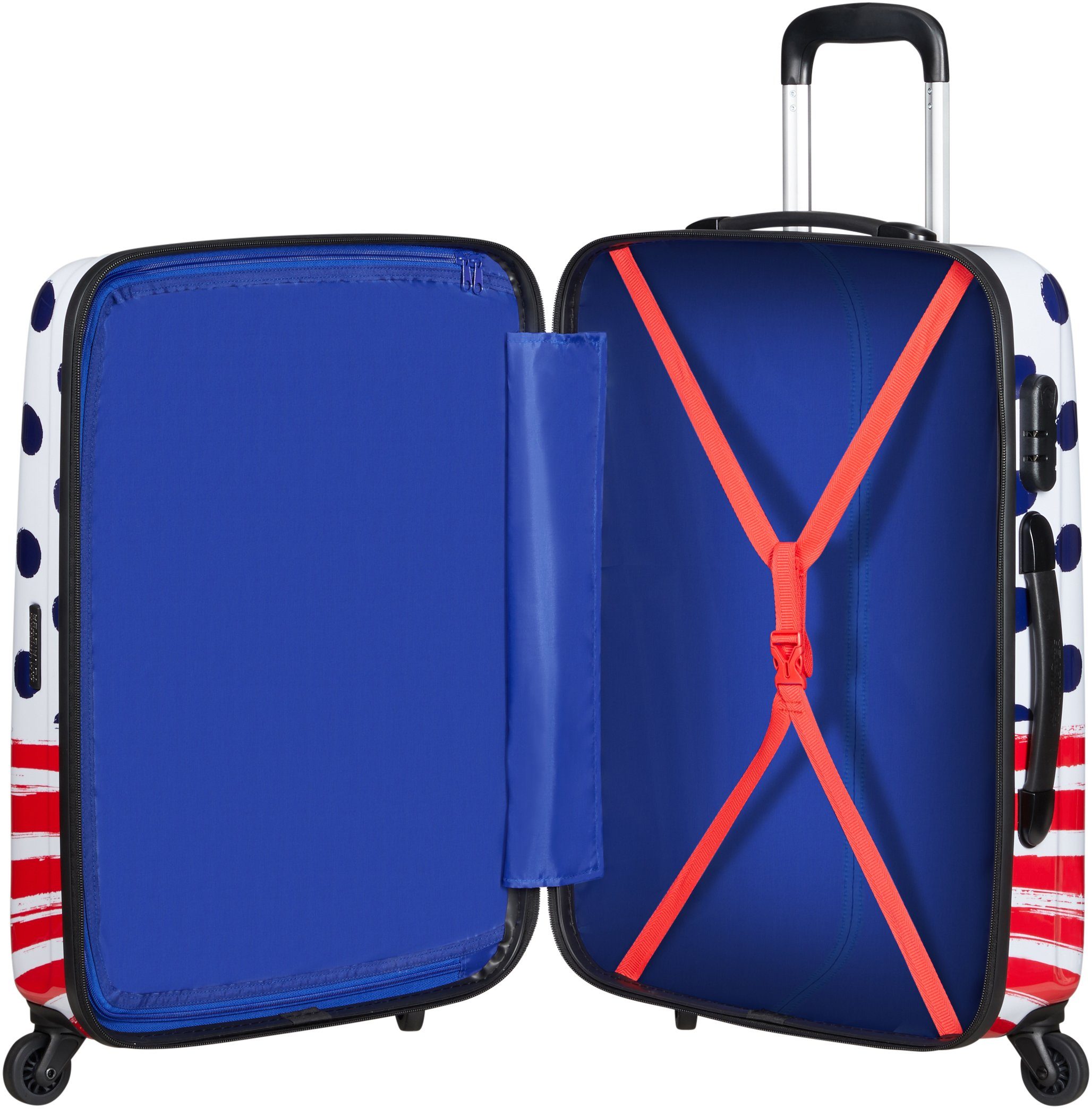 American Tourister® Hartschalen-Trolley Disney Legends, Blue 4 cm, Rollen Dots, mickey-blue-dots 55 Mickey