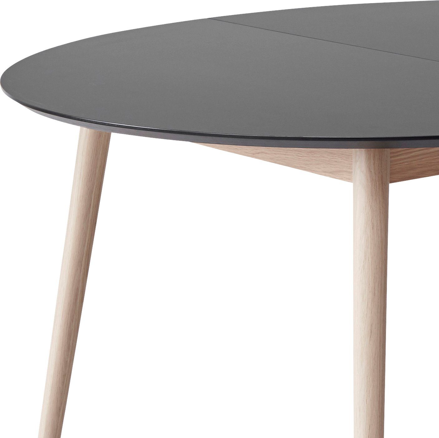 Hammel Furniture Esstisch Tischplatte Meza aus Hammel, MDF/Laminat, cm, Ø135(231) Graphit runde Massivholzgestell by