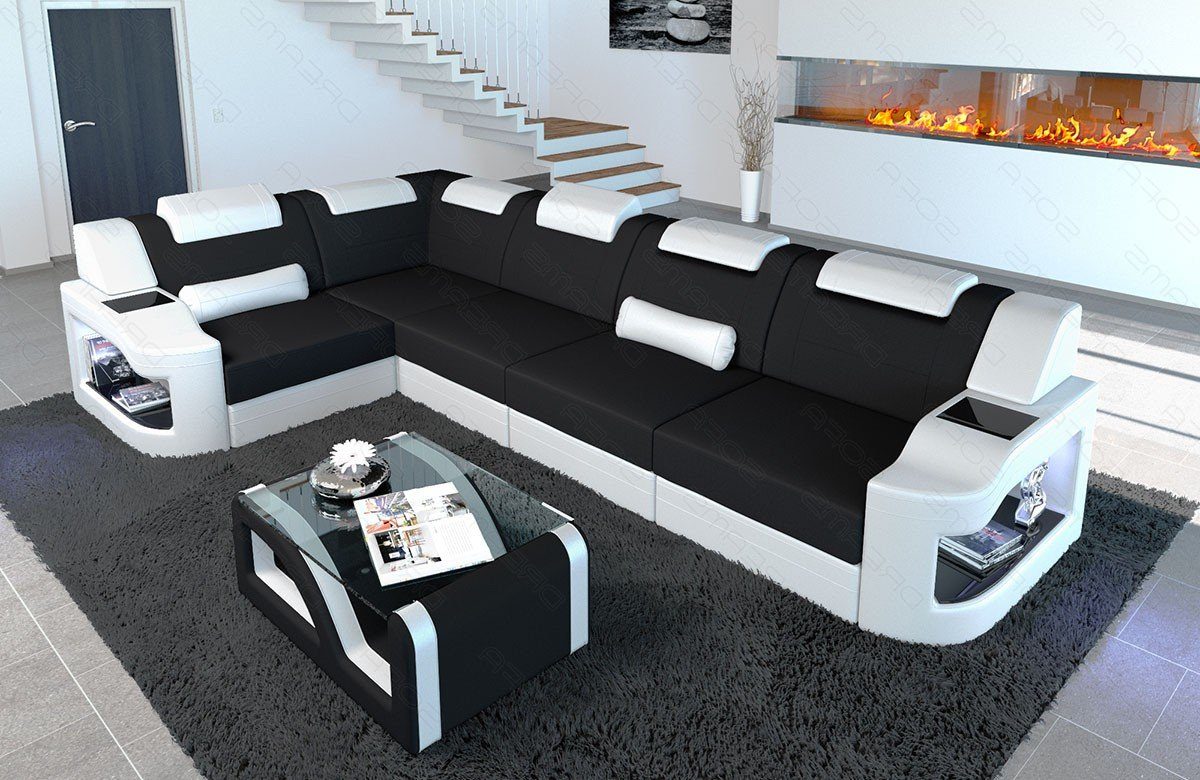 Sofa Dreams Ecksofa Polsterstoff Design Stoff Sofa Padua L Form M Mikrofaser Stoffsofa, Couch wahlweise mit Bettfunktion