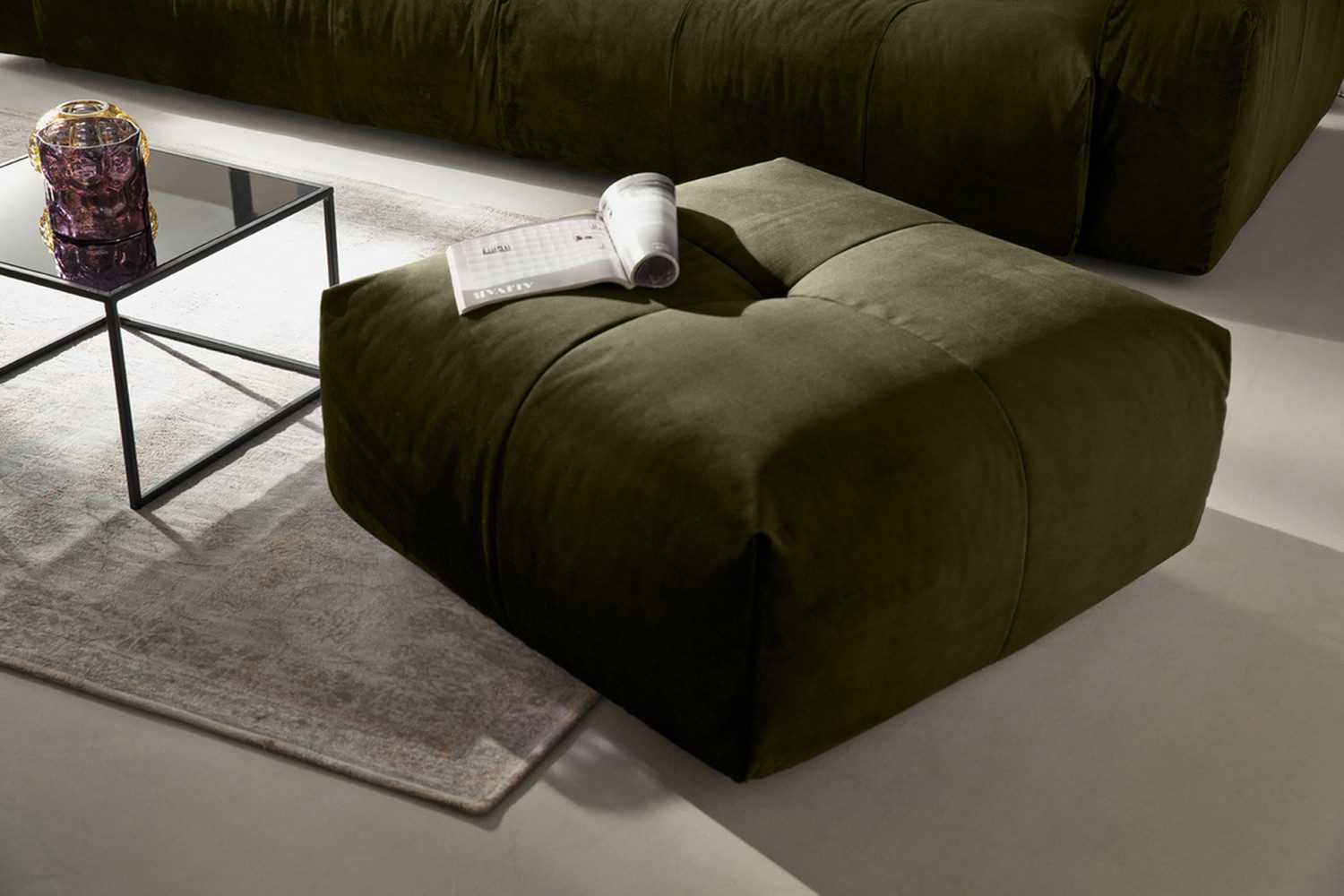 KAWOLA Hocker PALACE, Polsterhocker Velvet verschiedene günstig online kaufen