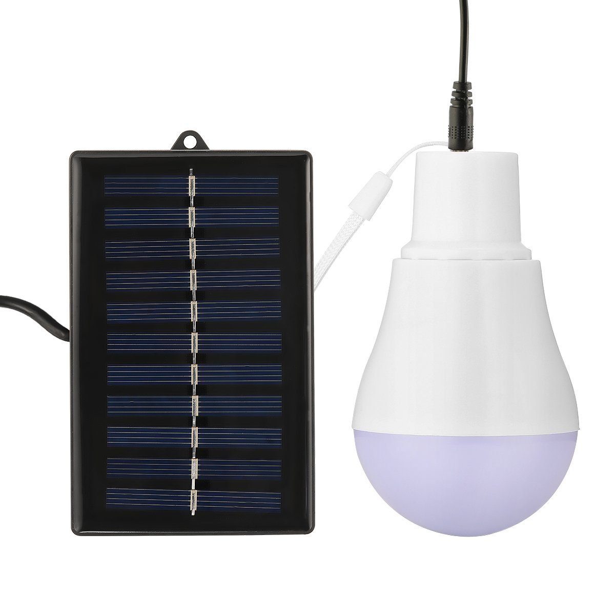 iscooter LED Solarleuchte Solar Glühbirne, Camping, Ladekabel, Wandern, Panel für 3W 3 Lampe Stück Solar integriert, m 2 tragbare Angeln Solarleuchten Beleuchtung fest Solarlampen LED Tageslichtweiß, Lämpchen