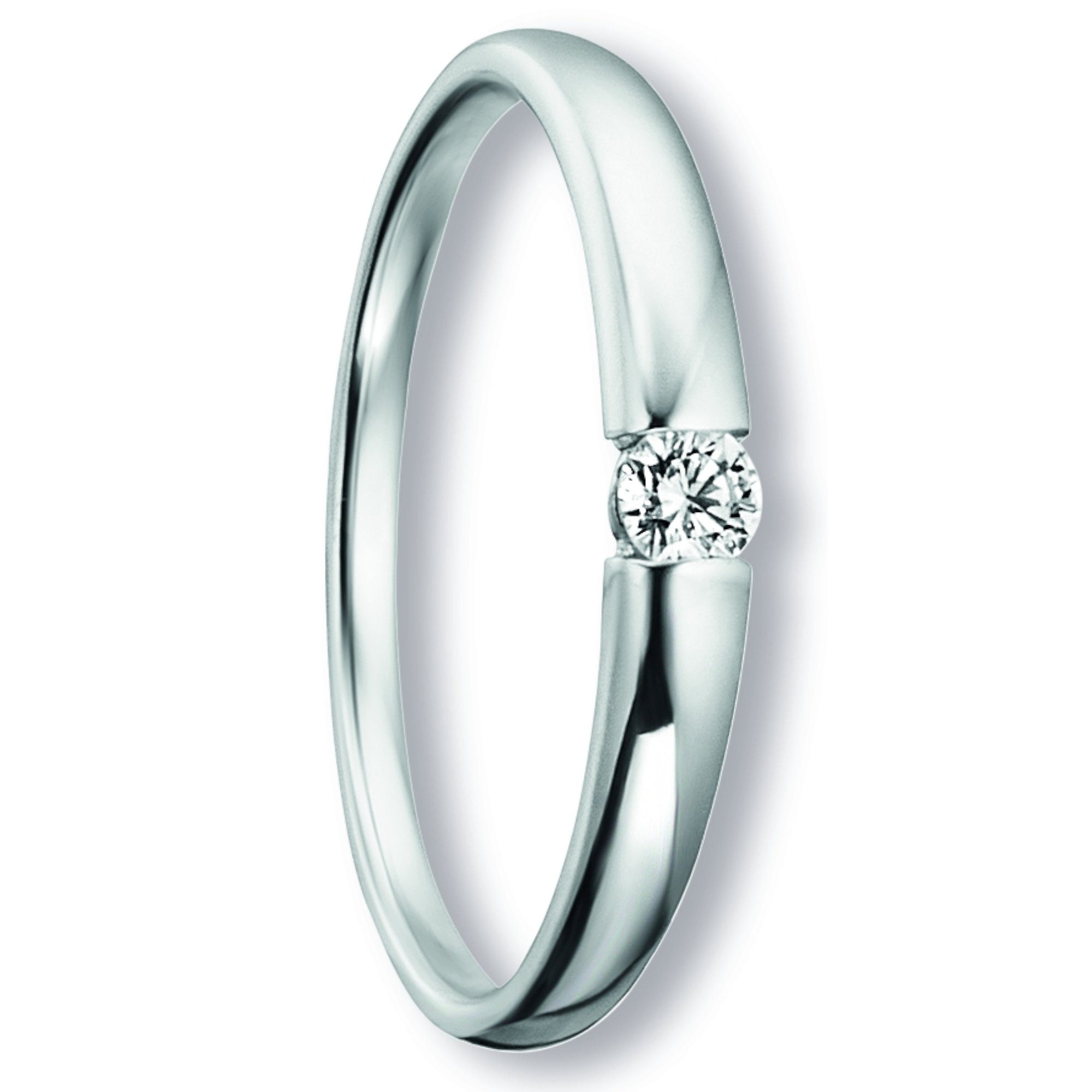 ONE ELEMENT Diamantring 0.09 585 Diamant Ring Brillant Gold aus Damen ct Weißgold, Schmuck