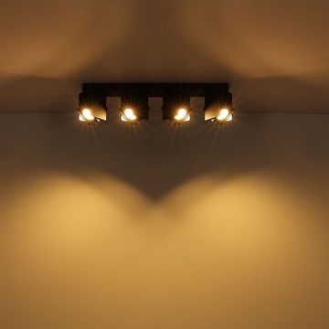 Globo LED Deckenspot, Leuchtmittel nicht inklusive, Deckenlampe Deckenstrahler schwarz Deckenspots 4 Flammig