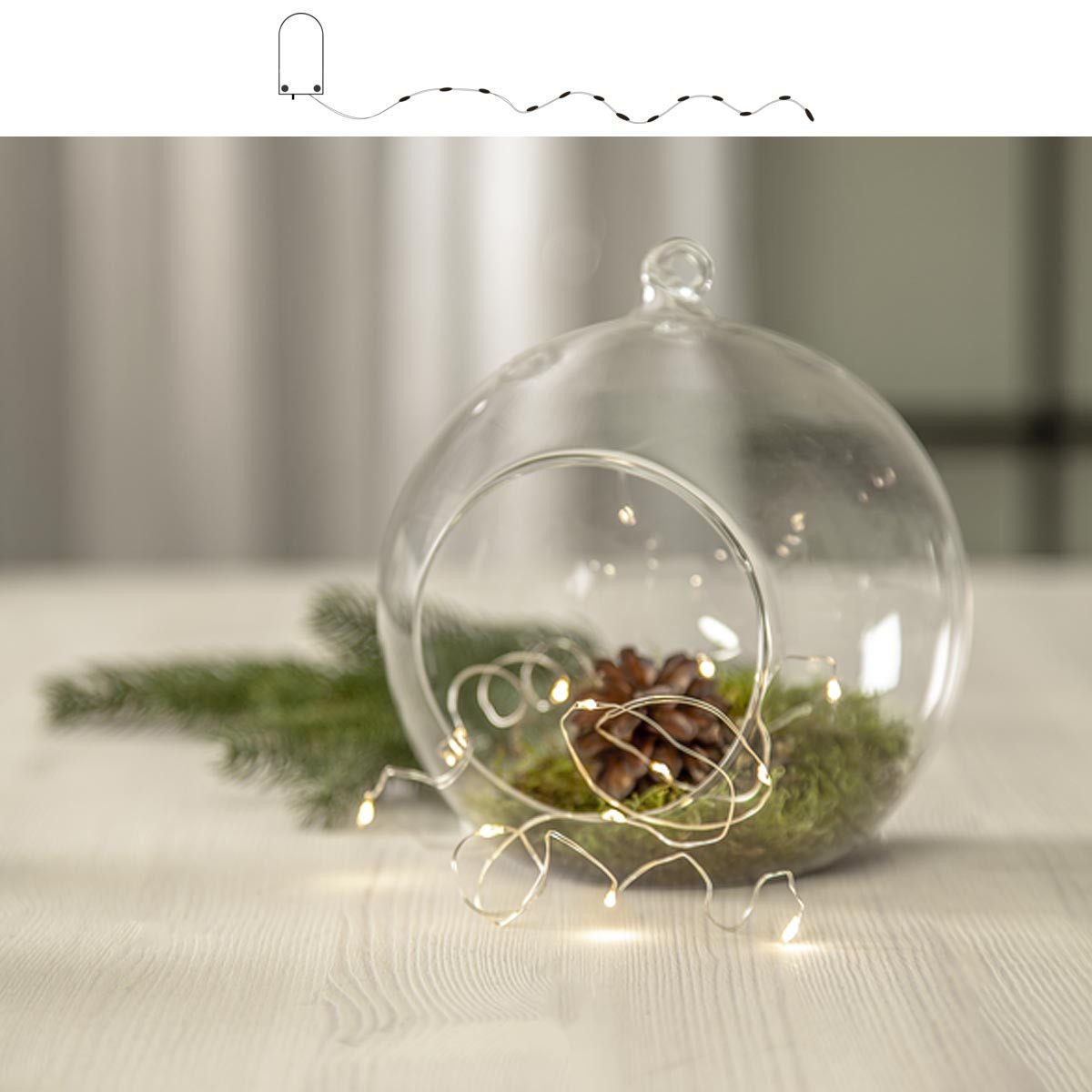 STAR TRADING LED-Lichterkette Draht-Lichterkette DREWDROPS, 12 LED warmweiß, 1m