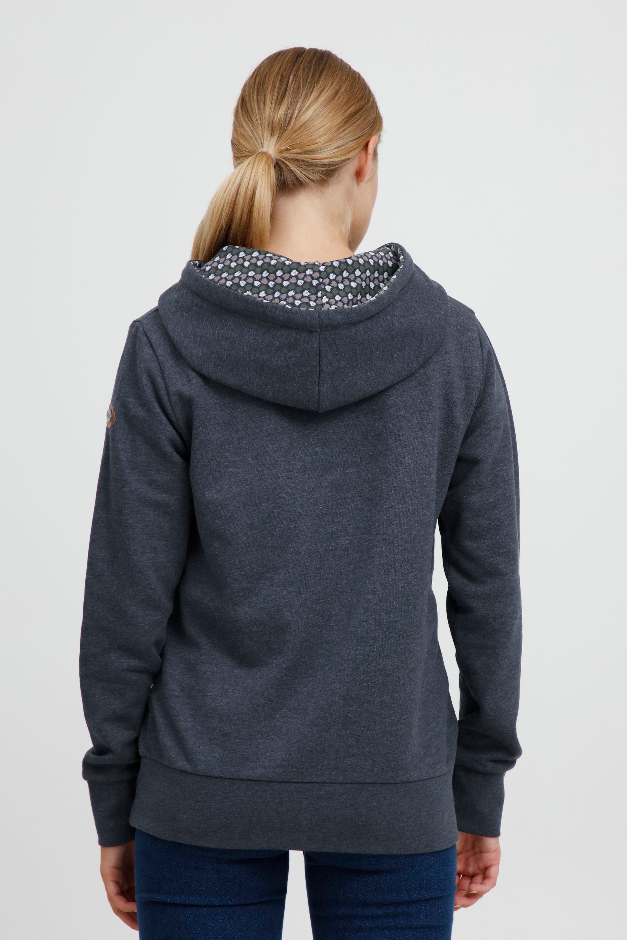 OXMO Kapuzenpullover OXUlrika Kapuzenpullover mit Innenmuster