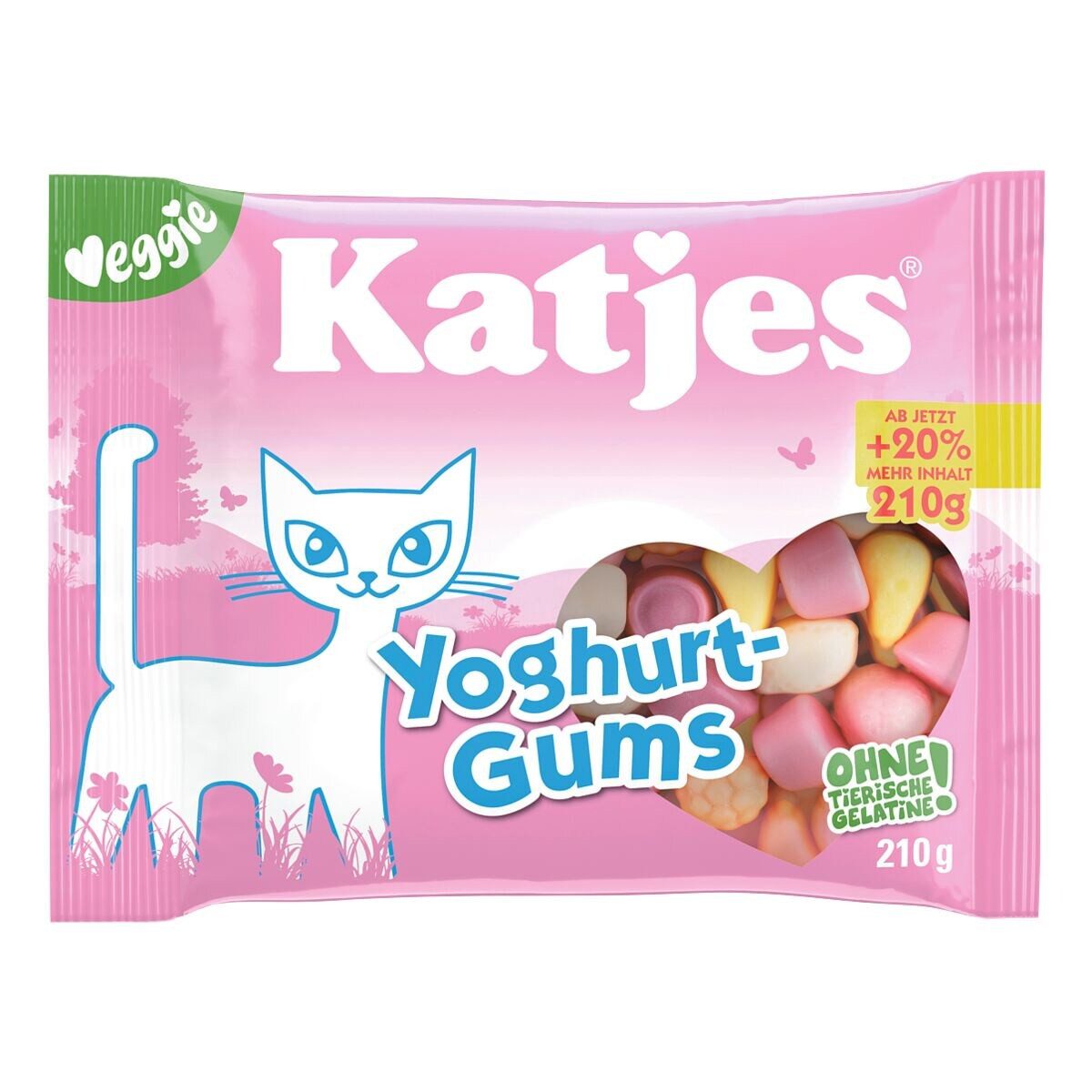 KATJES Süßigkeit Yoghurt Gums, Fruchtgummi vegetarisch, 210 g