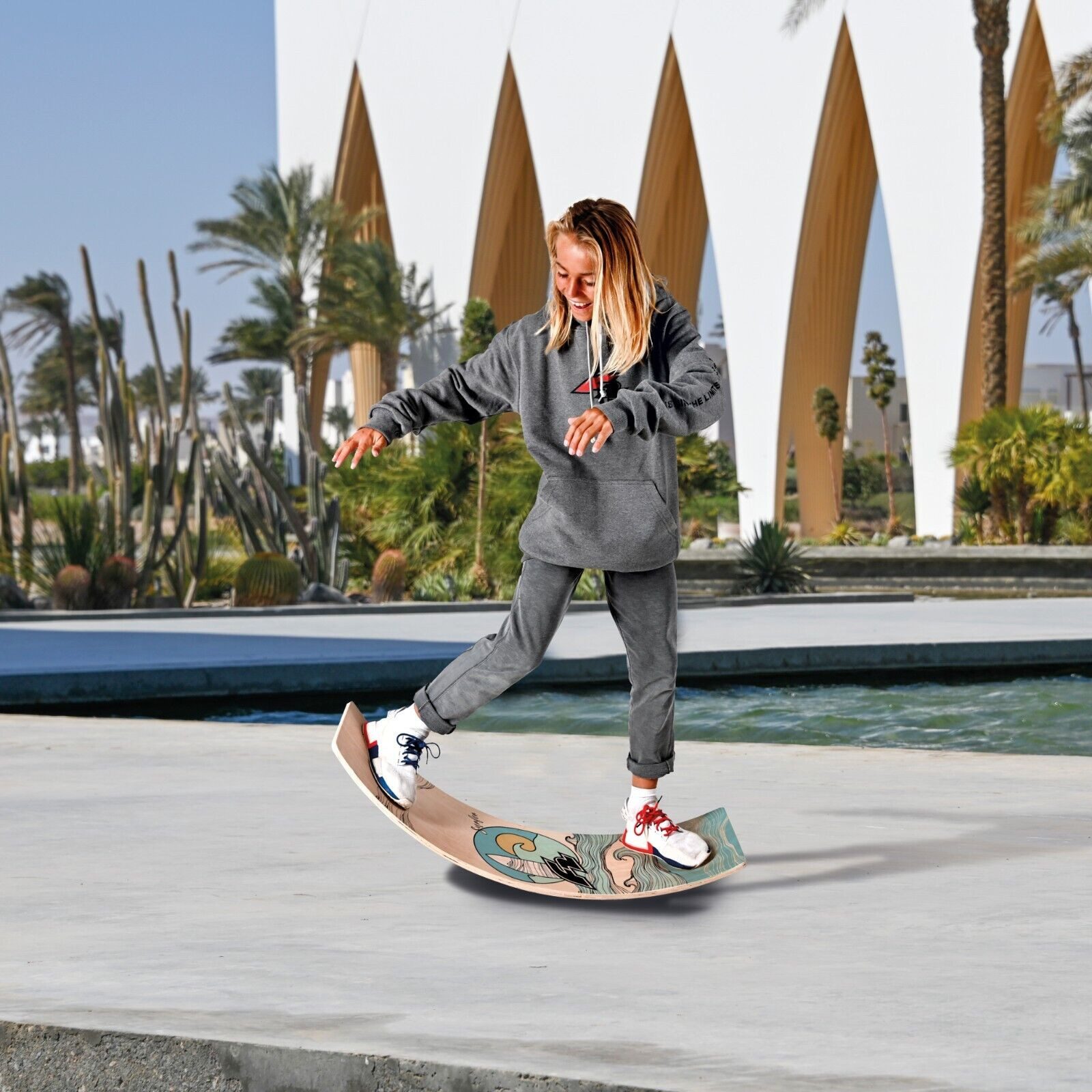 F2 Balanceboard F2 Balance Board Wip Board Balance Training 93x30cm 2024/25, Stärkt Koordination, Gleichgewicht und Muskulatur