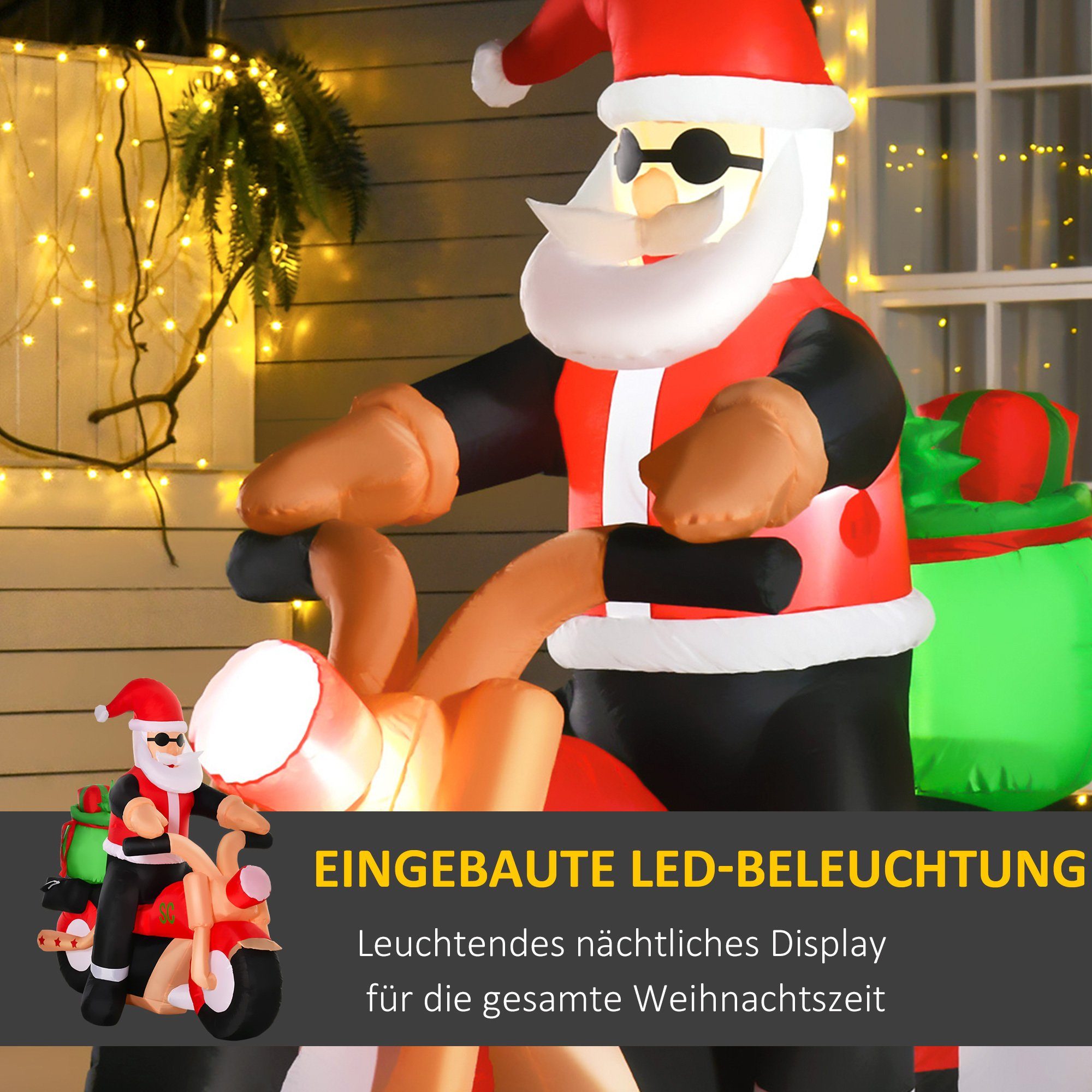HOMCOM Weihnachtsfigur Aufblasbarer Weihnachtsmann – Bild 5 von 5