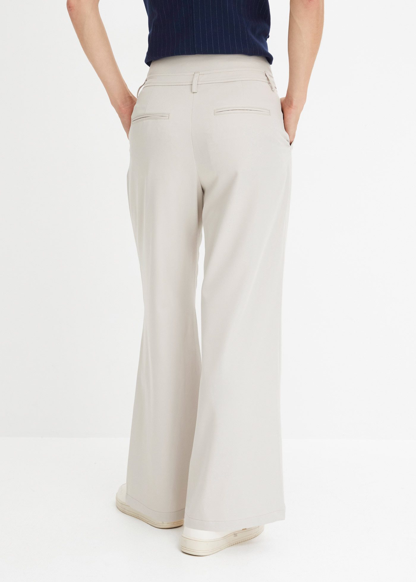 bonprix Stoffhose aus Polyester und Elasthan, hohes Bunddesign, Slim Fit Pa günstig online kaufen
