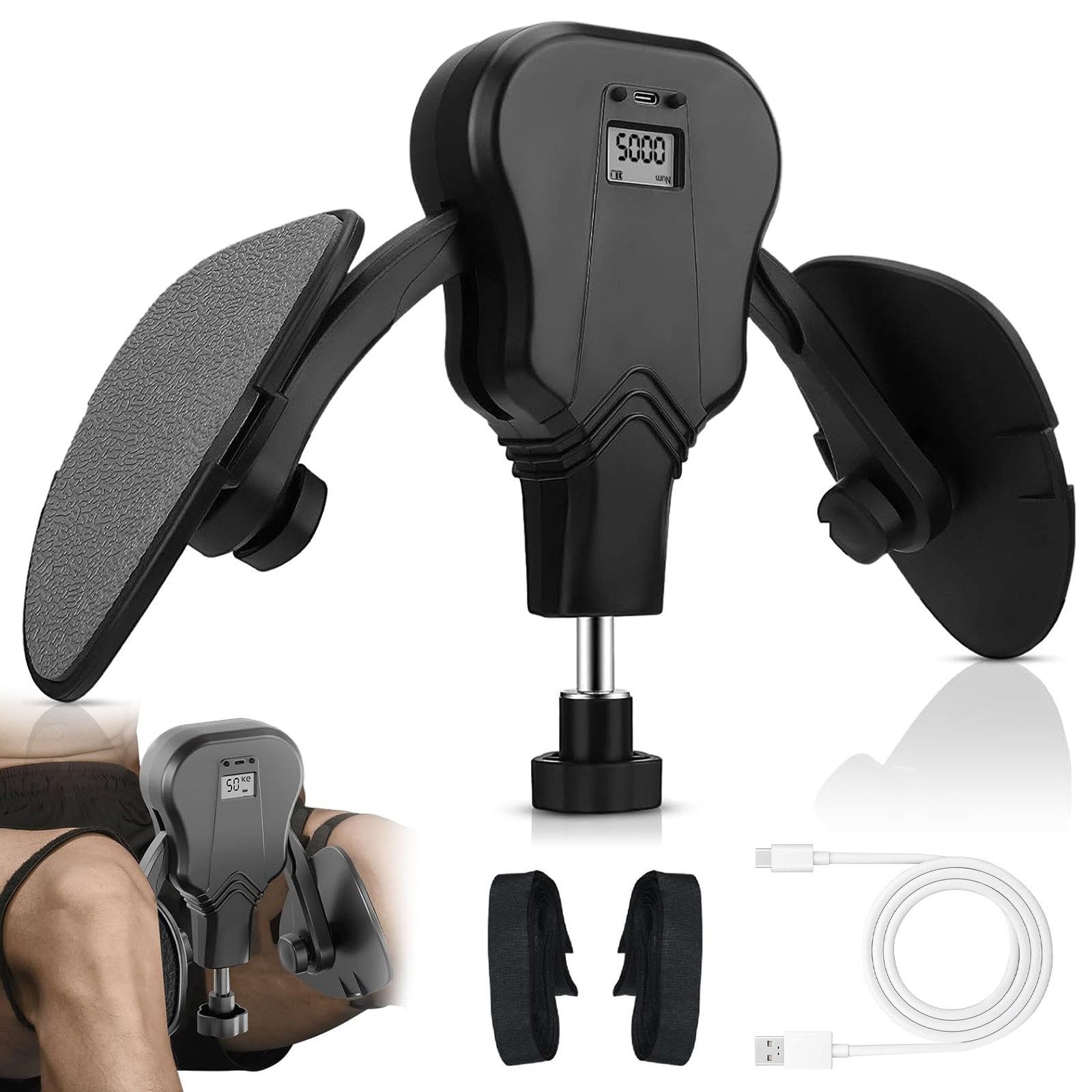 AKKEE Beckenbodentrainer Oberschenkeltrainer 20-60 kg einstellbarer Widerstand, Mit Zählfunktion