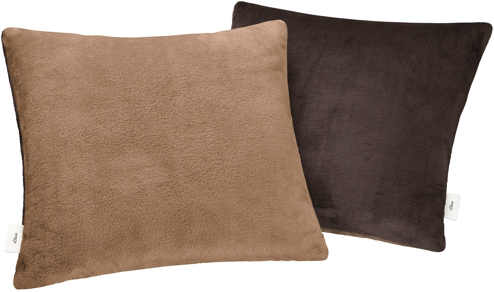 s.Oliver Dekokissen double soft Kissen s.Oliver, Kissenhüllen ohne Füllung, 2 Stück, mit samtig weicher Oberfläche