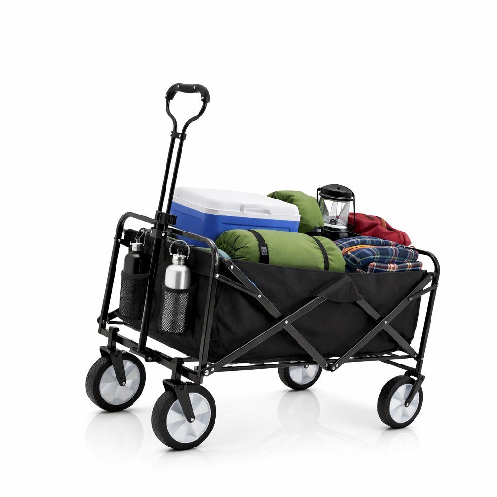 Bollerwagen 105L, bis 100 kg belastbar – Handwagen mit ausziehbarer Deichsel