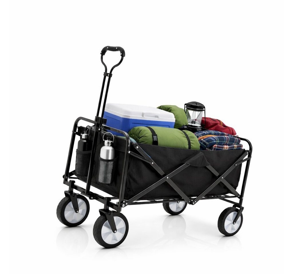BigDean Bollerwagen 105L, bis 100 kg belastbar – Handwagen mit ausziehbarer Deichsel (Stück, 1-tlg., Bollerwagen), Kompakt, Faltbar, Robust