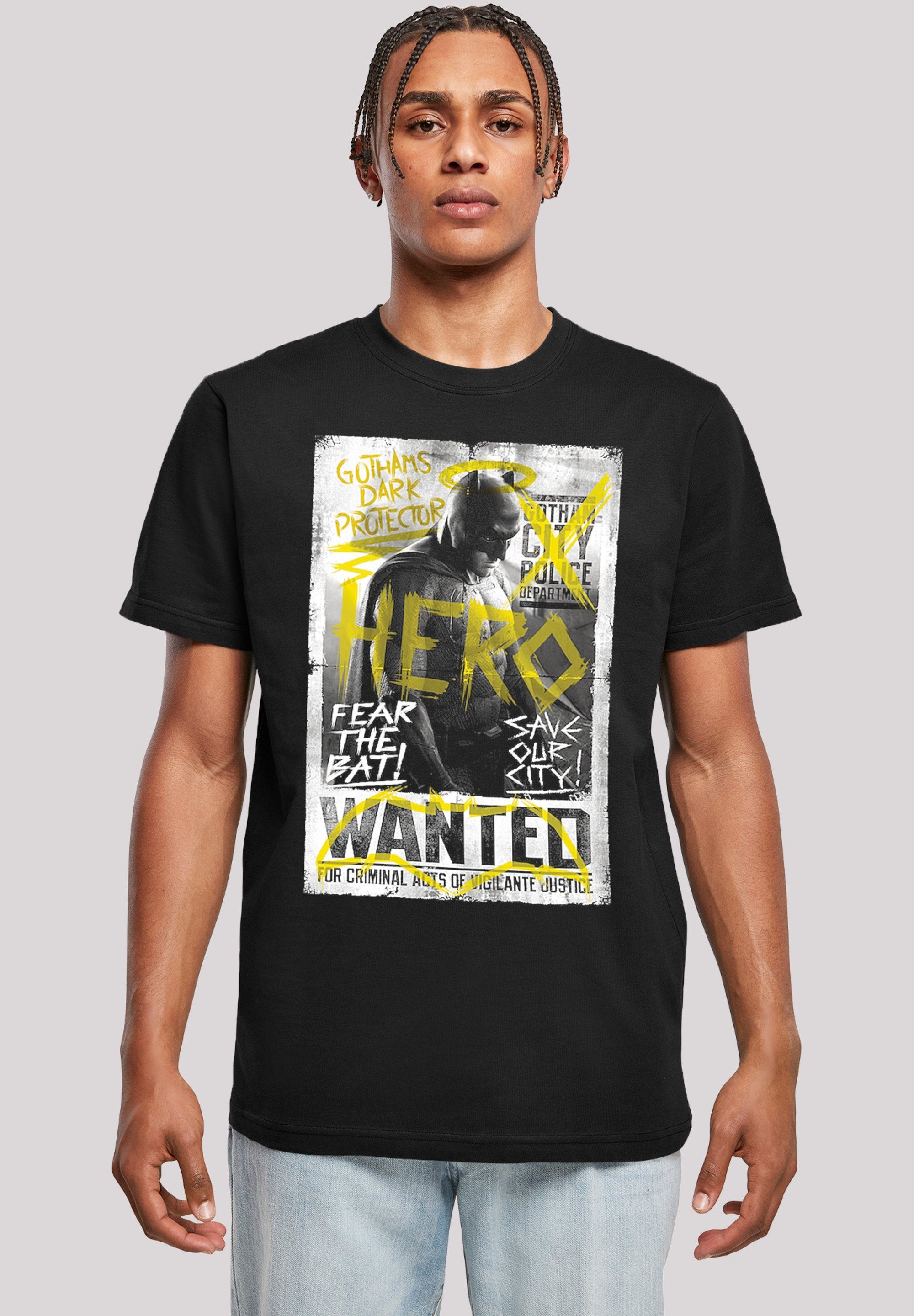 F4NT4STIC T-Shirt DC Comics Batman vs Superman Wanted Poster Herren,Premium Merch,Regular-Fit,Basic,Bedruckt schwarz