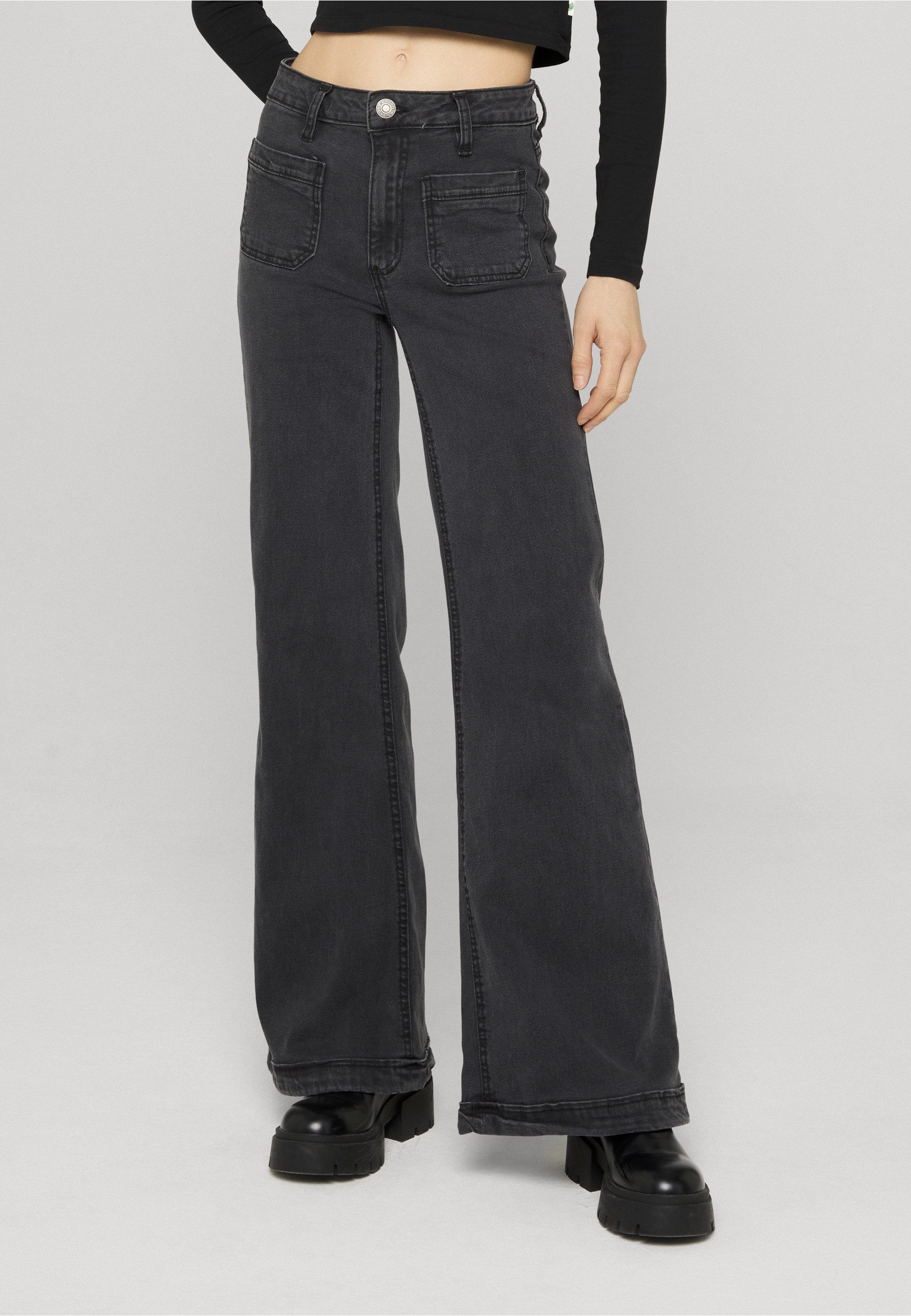 URBAN CLASSICS Straight-Jeans Urban Classics Damen Ladies Vintage Flared Denim Pants (1-tlg)