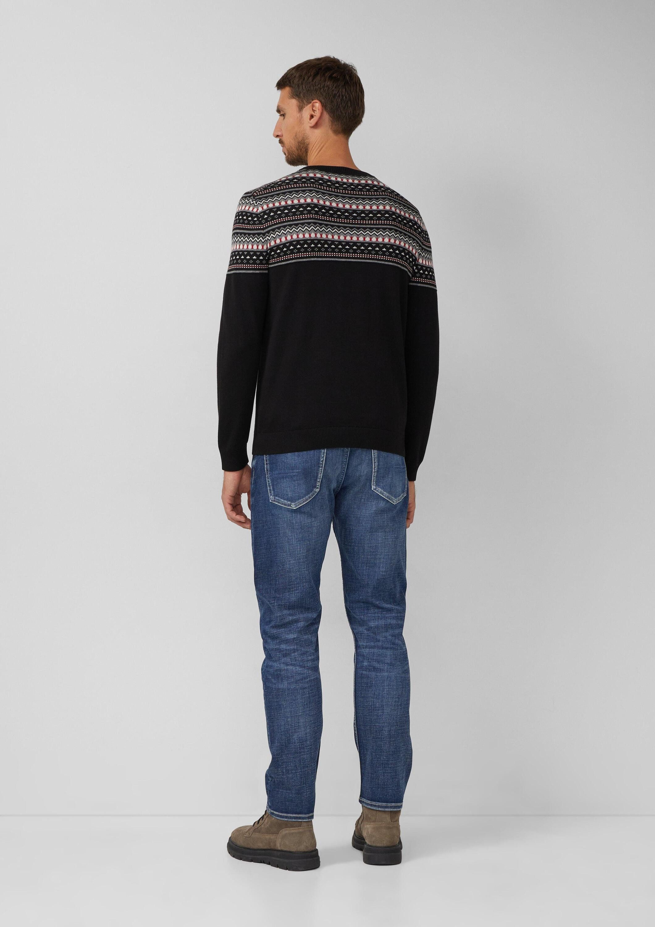 s.Oliver Longpullover Strickpullover Baumwollpullover mit Norwegermuster