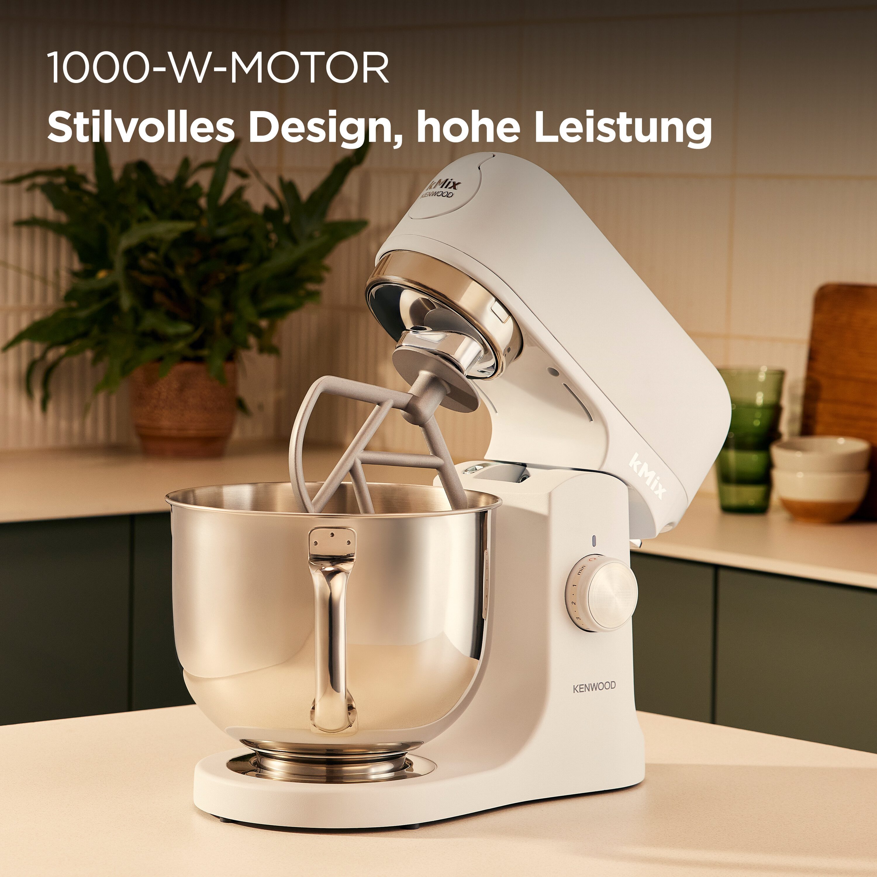 KENWOOD Küchenmaschine KMX751AWH, 1000 W, 5 l Schüssel