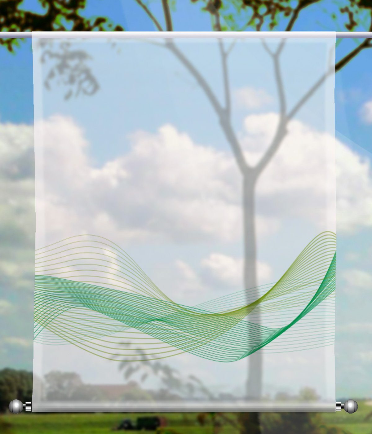 green - gardinen-for-life Stream transparent, Scheibenhänger, Horizon vario Scheibengardine