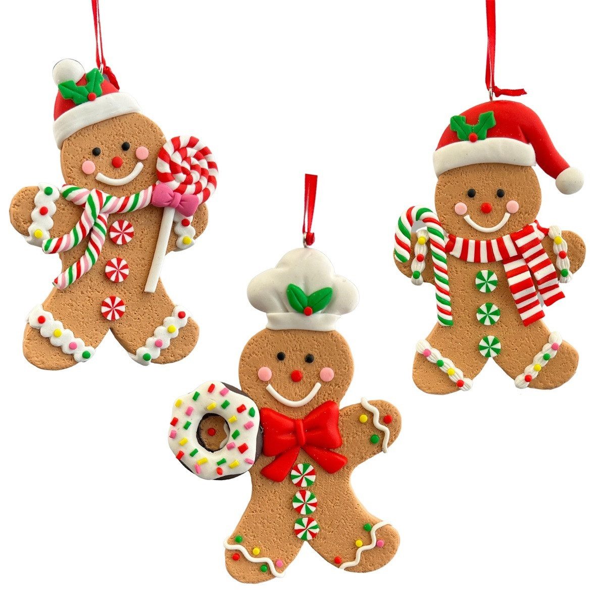Kurt S. Adler Christbaumschmuck ZCI25208 - Lebkuchenmännchen, 3er SET (2-tlg)