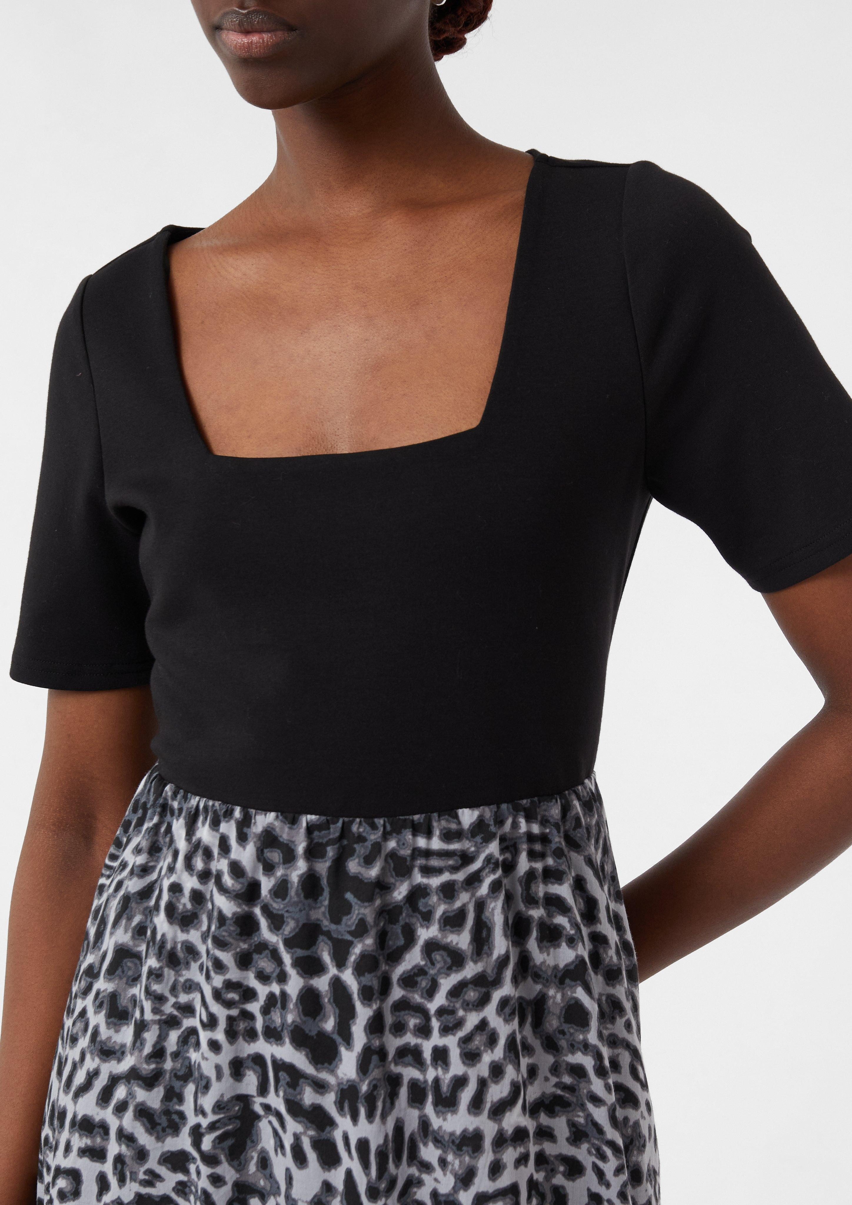 Comma Maxikleid Midikleid aus Materialmix mit günstig online kaufen