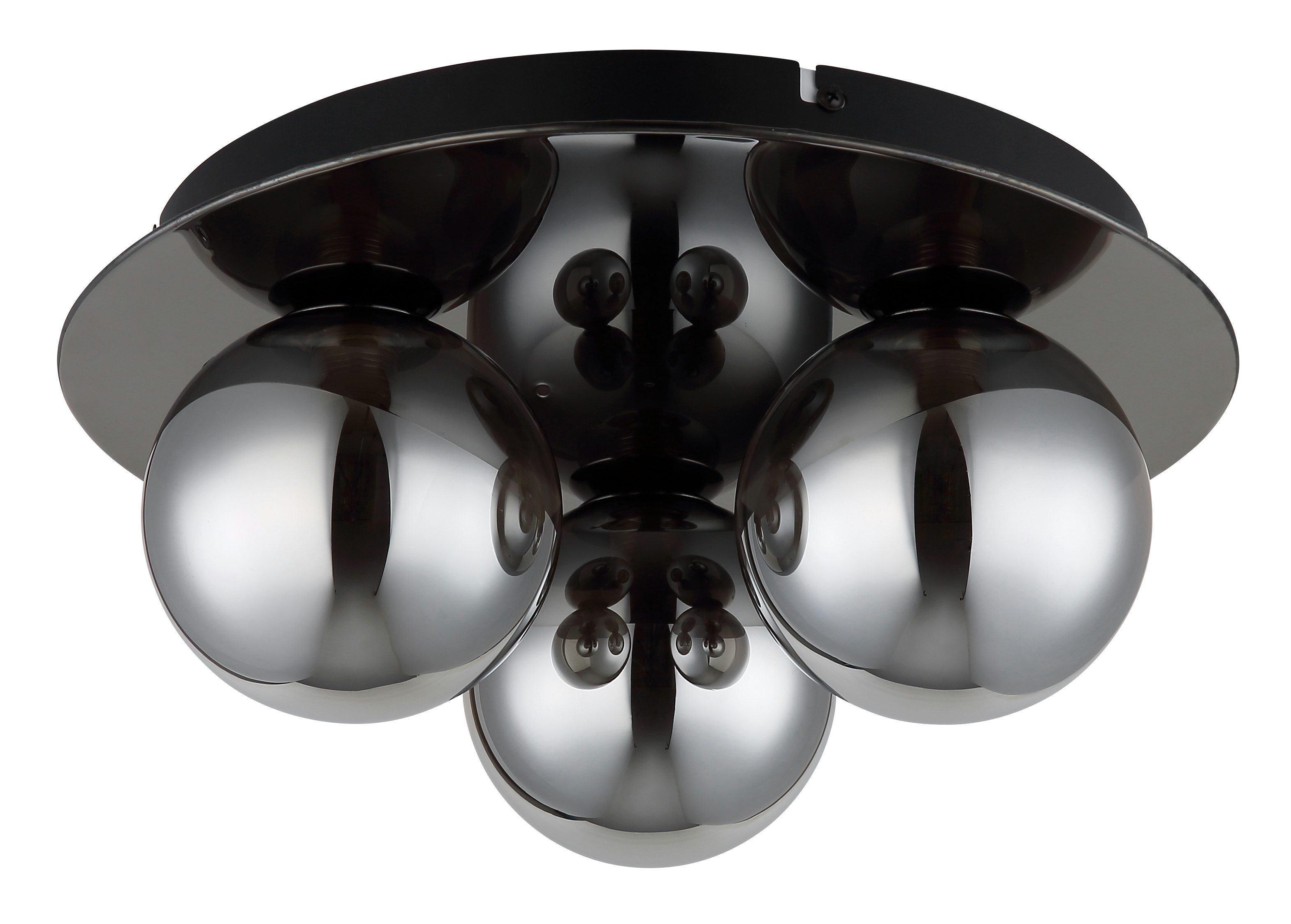 OTTO home Deckenleuchte Amellia, ohne Leuchtmittel, Glas Rauchfarben, Durchmesser 35cm; Höhe:15cm, Glaskugeln, Deckenlampe